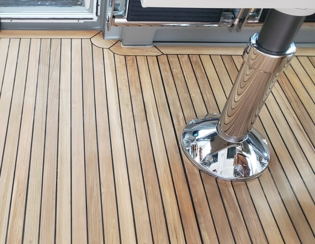 teak decking systems after sanding or sand out