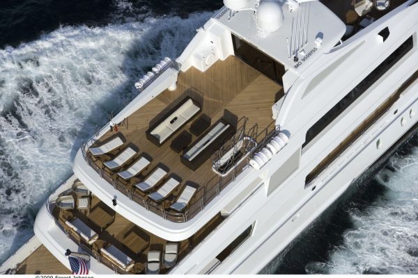 Motor Yacht aerial view