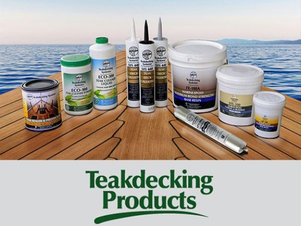 Product Group on Bow Photo with Teakdecking Products Logo