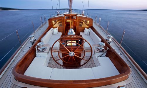 Stern Wheel on Sailing Yacht Photo