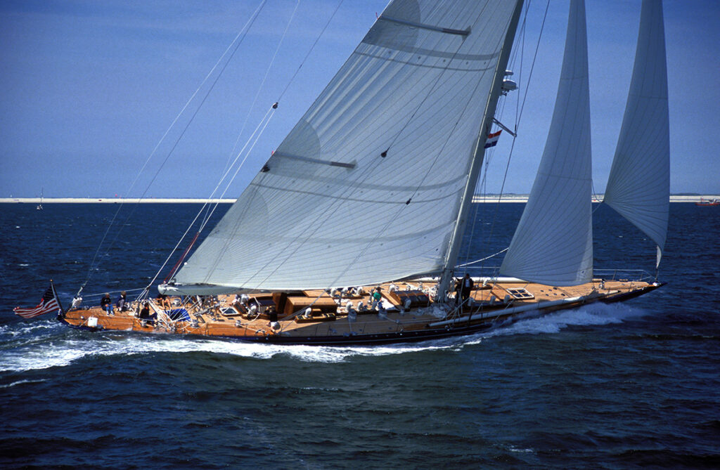 teak decking systems j class yacht in the water